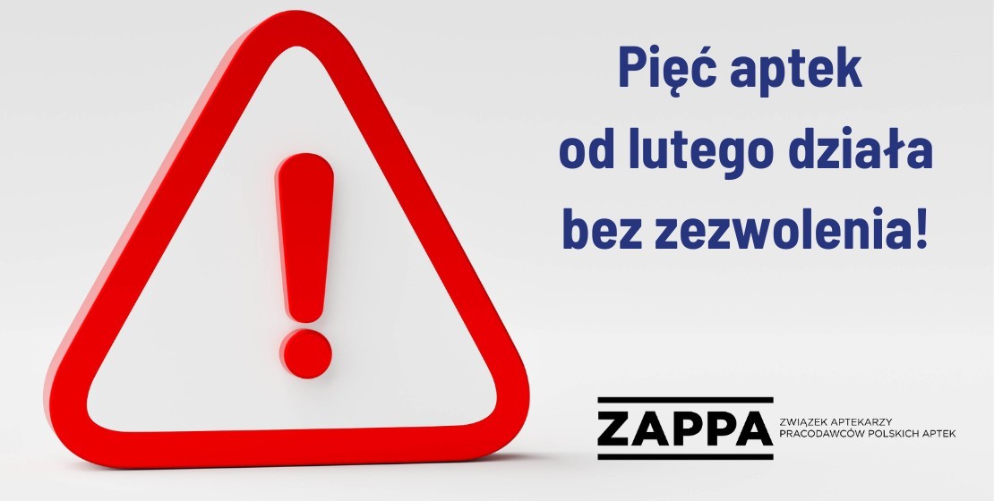 Pięć aptek od lutego działa bez zezwolenia!